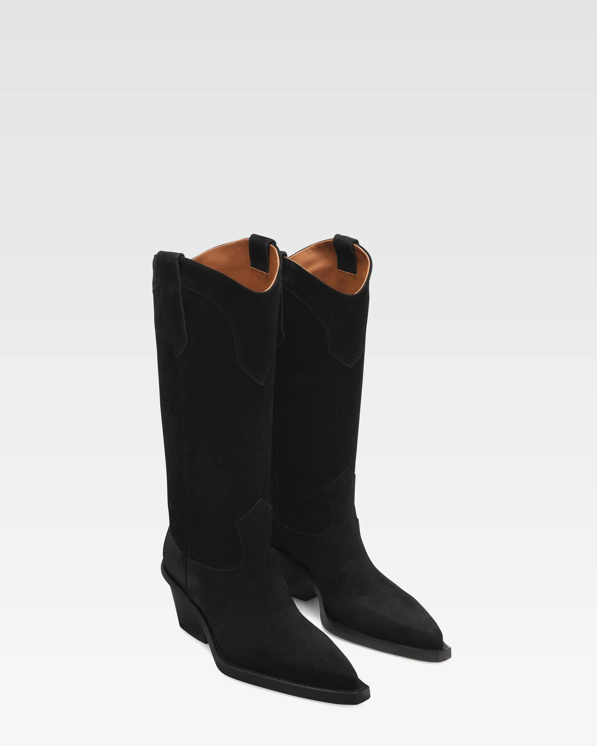 Black calf suede heel 60 ankle boot sold by Paris Texas product image thumbnail 2