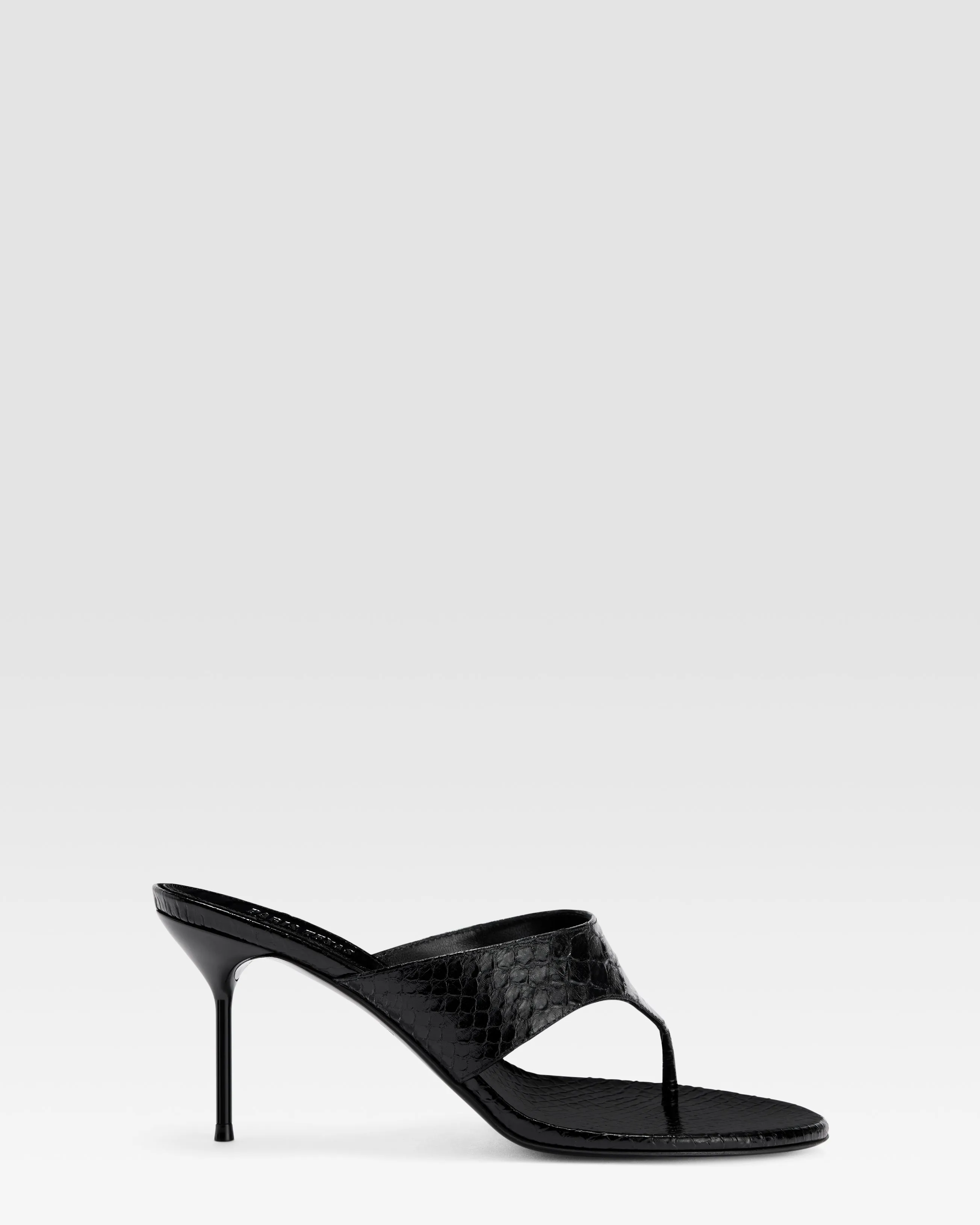 PYTHON-EFFECT LEATHER MULE sold by Paris Texas