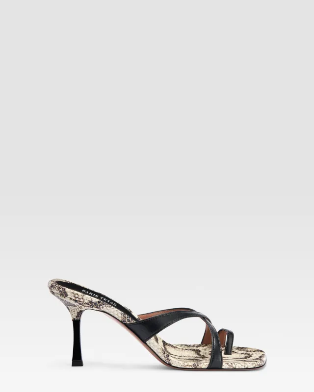 NAPPA AND PYTHON-PRINT LEATHER MULE made by Paris Texas