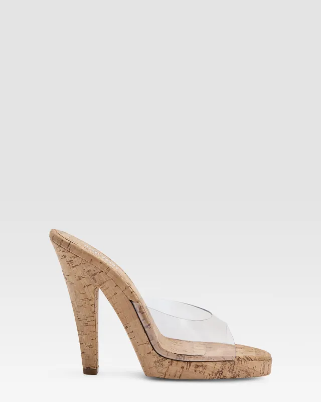 PVC AND CORK PLATFORM MULE made by Paris Texas