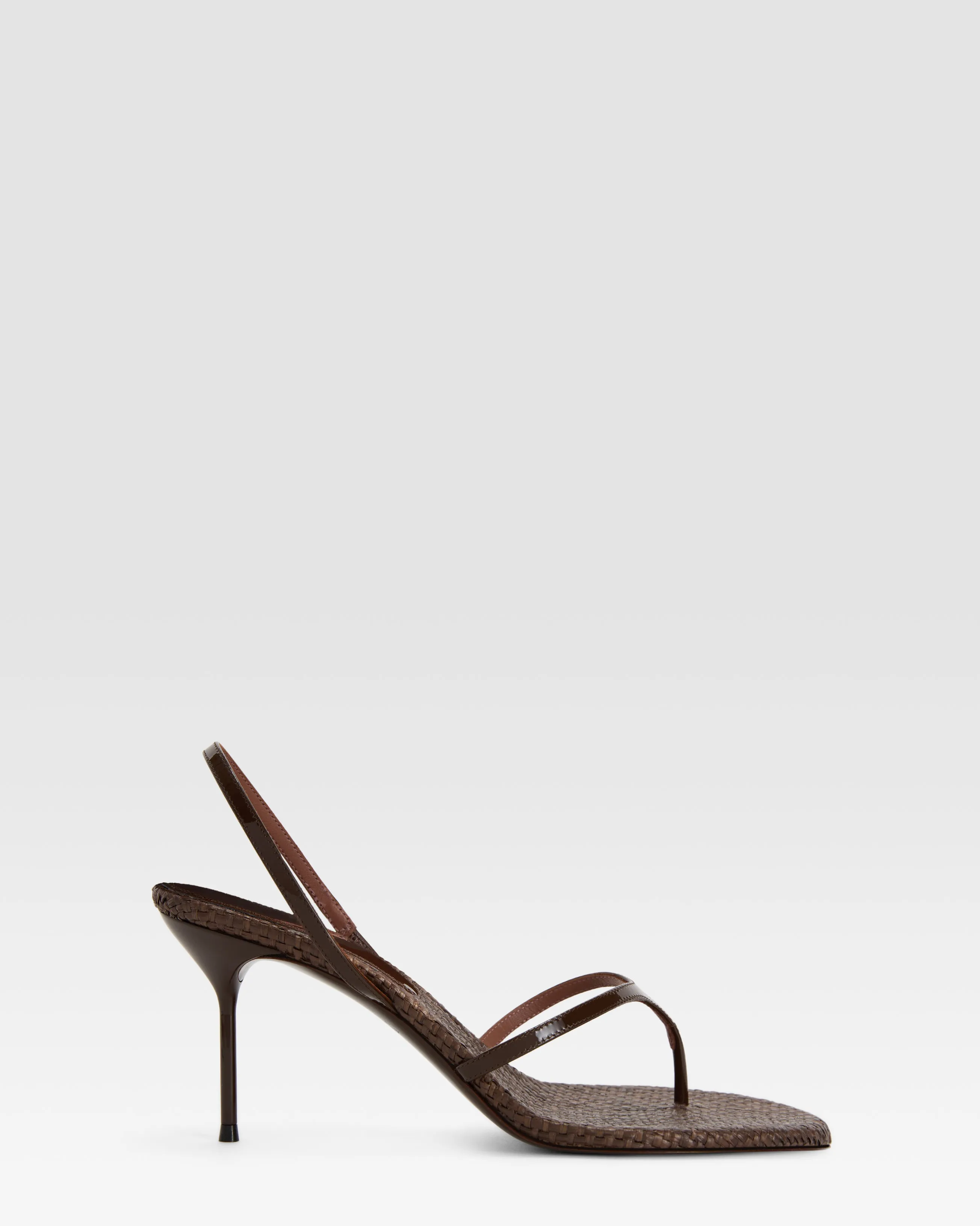 LEATHER AND RAFFIA SANDAL sold by Paris Texas