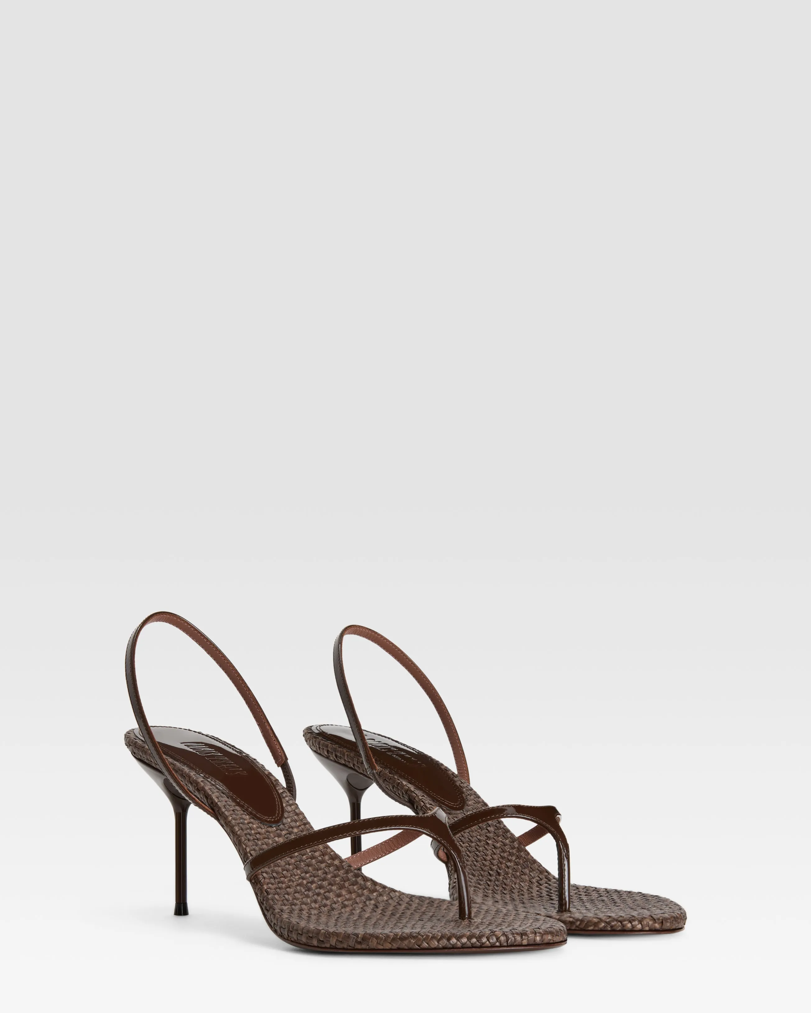 LEATHER AND RAFFIA SANDAL sold by Paris Texas product image thumbnail 2