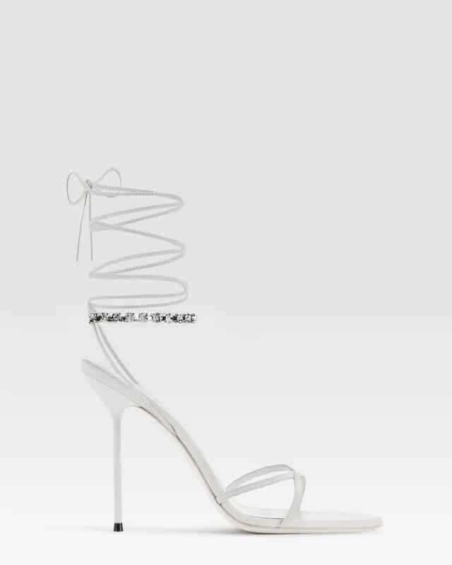 NAPPA LEATHER SANDAL WITH CRYSTALS made by Paris Texas