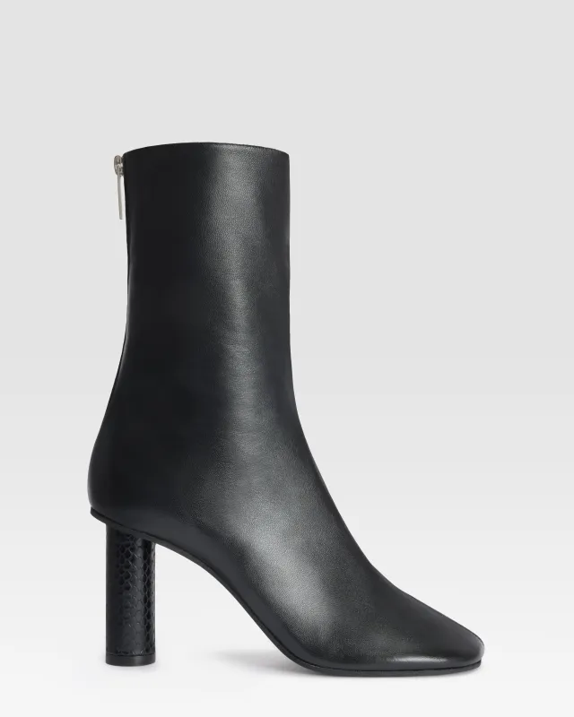 NAPPA ANKLE BOOT WITH PYTHON-PRINT LEATHER DETAIL made by Paris Texas