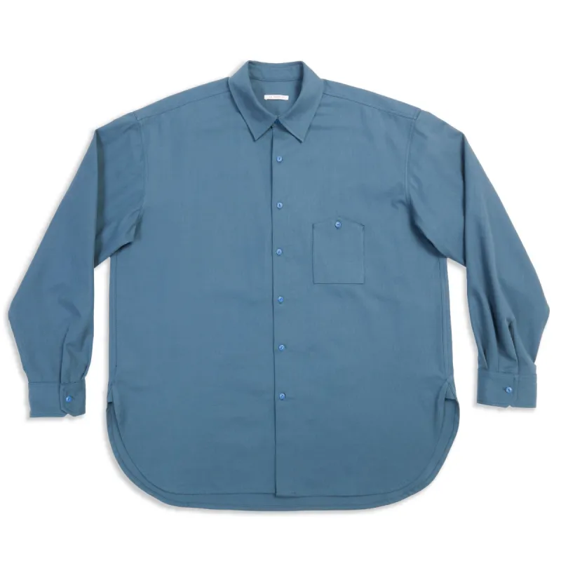 Smoke Shirt - Military Blue Cotton HBT sold by S.K. Manor Hill