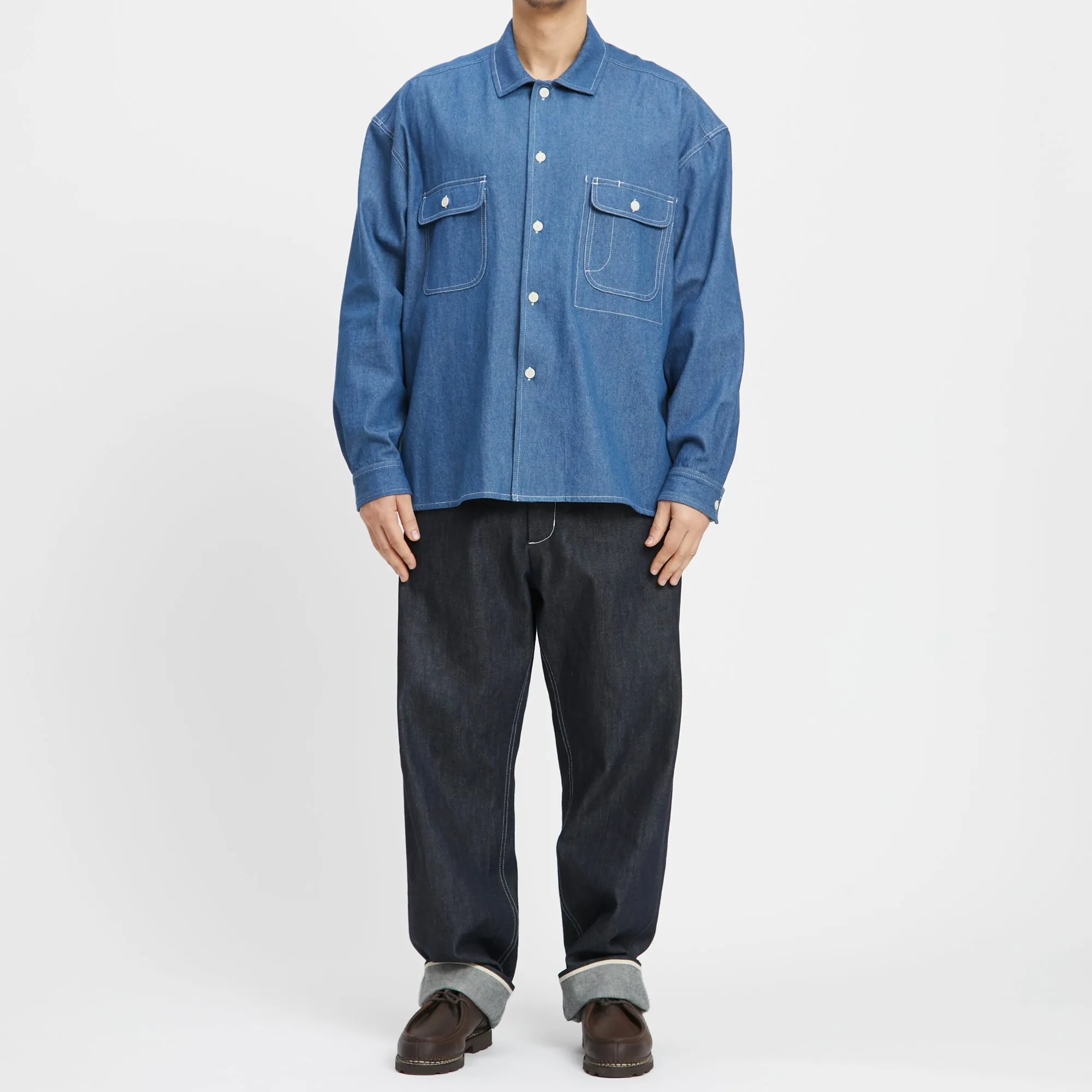 Park Shirt/Jacket - Light Blue Denim Cotton sold by S.K. Manor Hill product image thumbnail 2