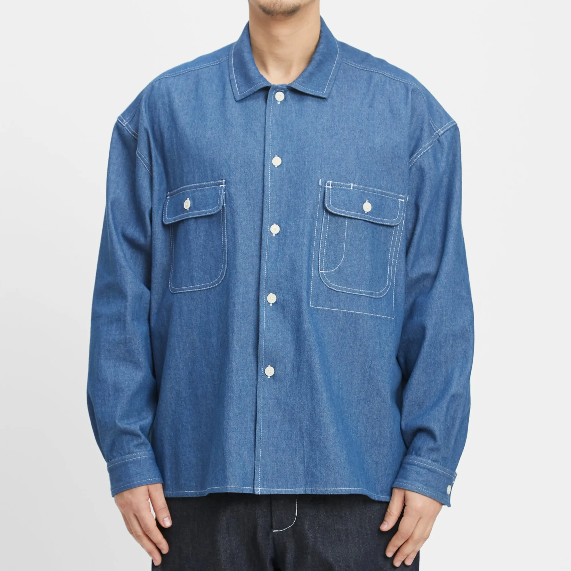 Park Shirt/Jacket - Light Blue Denim Cotton sold by S.K. Manor Hill product image thumbnail 3