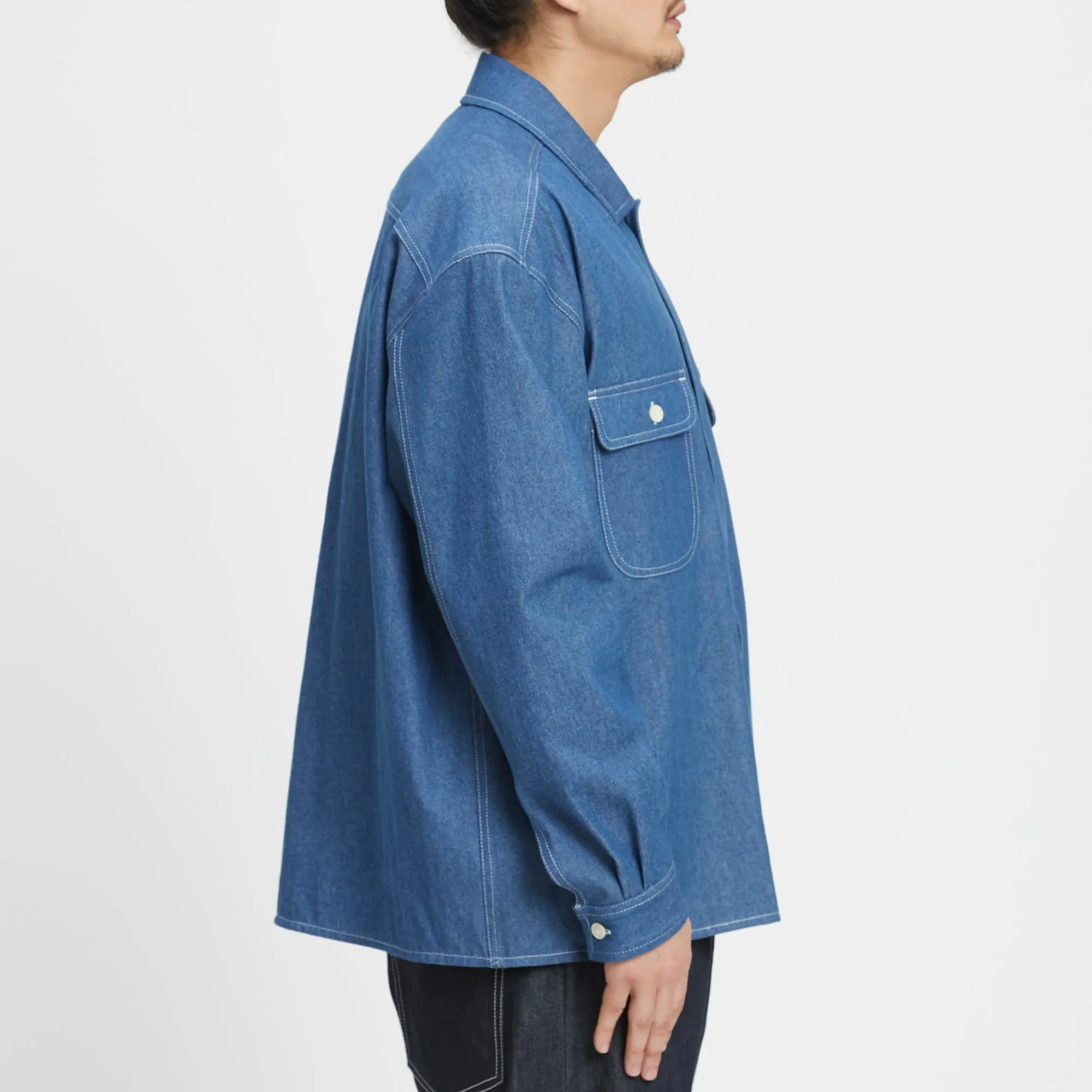 Park Shirt/Jacket - Light Blue Denim Cotton sold by S.K. Manor Hill product image thumbnail 4