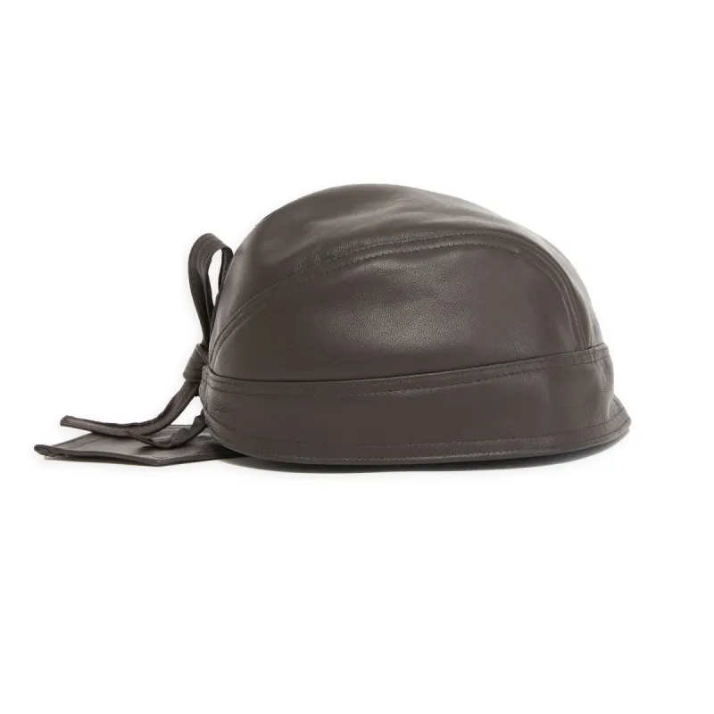 Skull Cap – Brown Leather sold by S.K. Manor Hill