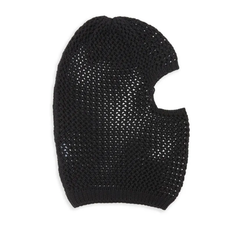Open Knit Ski Mask - Black Cotton made by S.K. Manor Hill