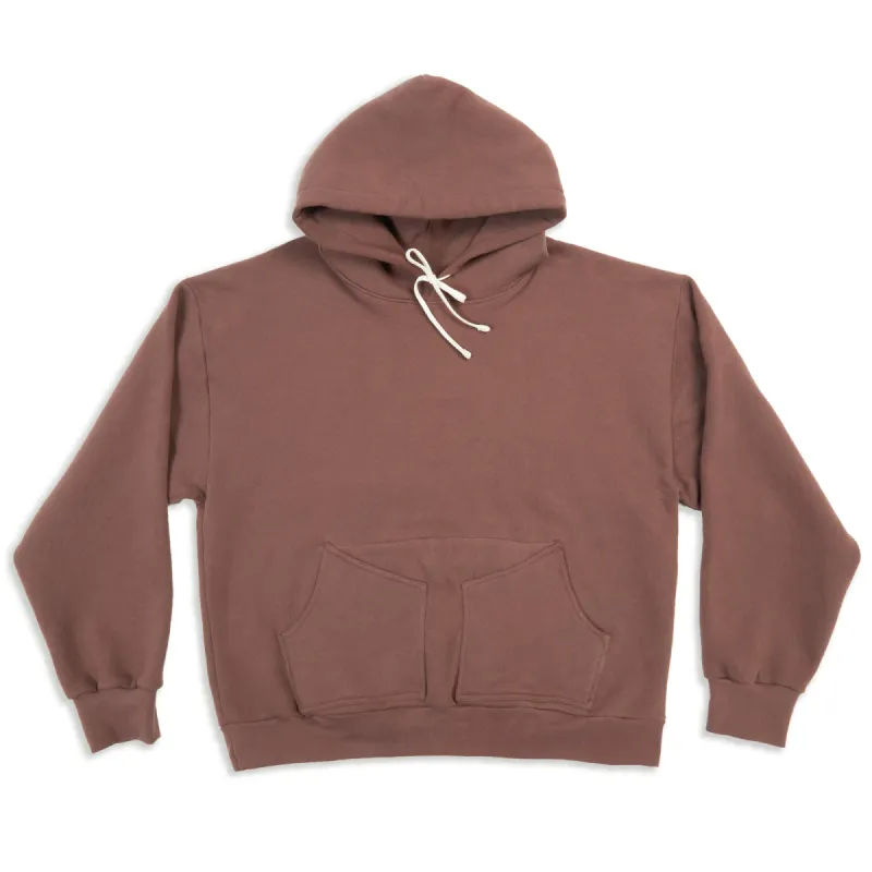 Reversible Evert Hoodie - Brown Cotton Fleece sold by S.K. Manor Hill