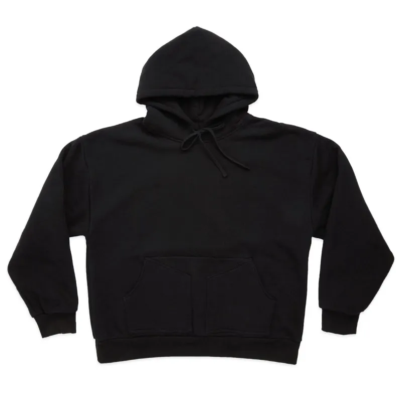 Reversible Evert Hoodie - Black Cotton Fleece made by S.K. Manor Hill