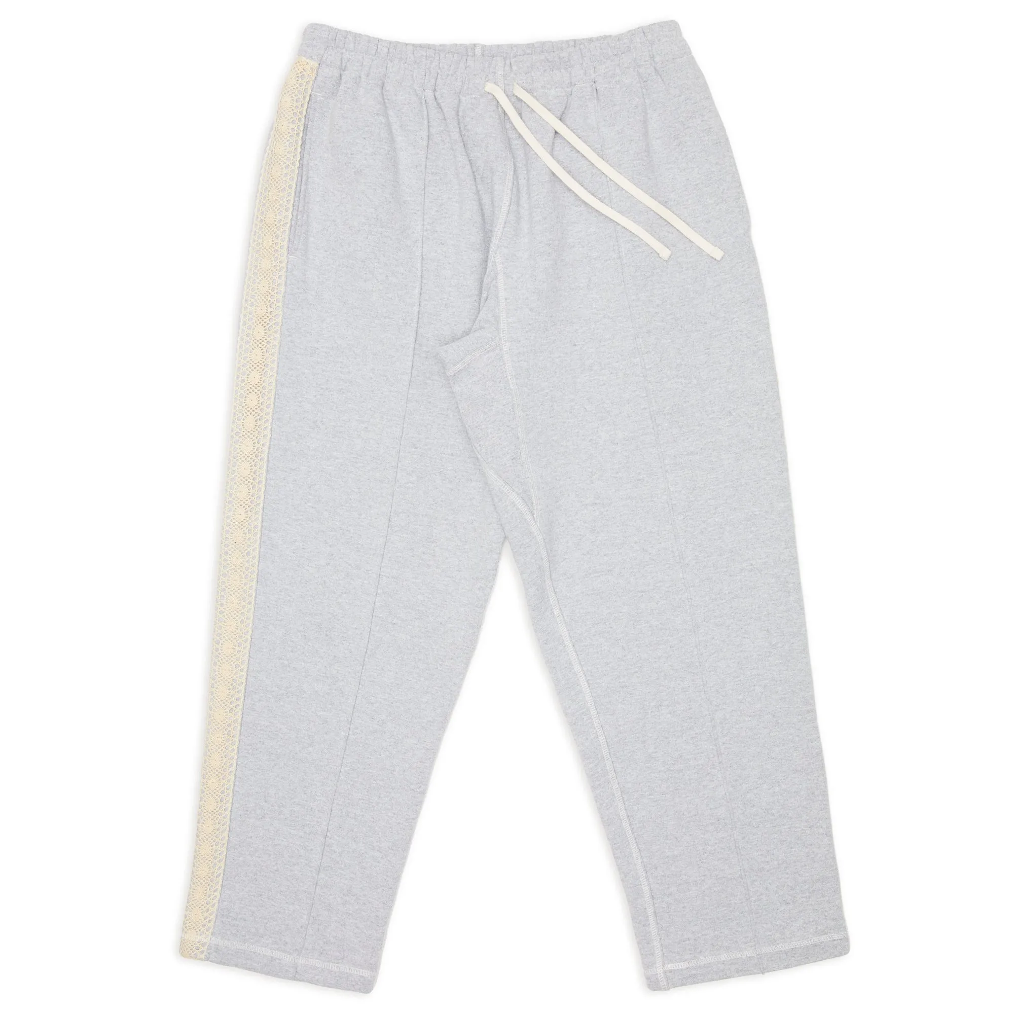Saunter Pant - Heather Grey Cotton Fleece w/ Natural Trim sold by S.K. Manor Hill