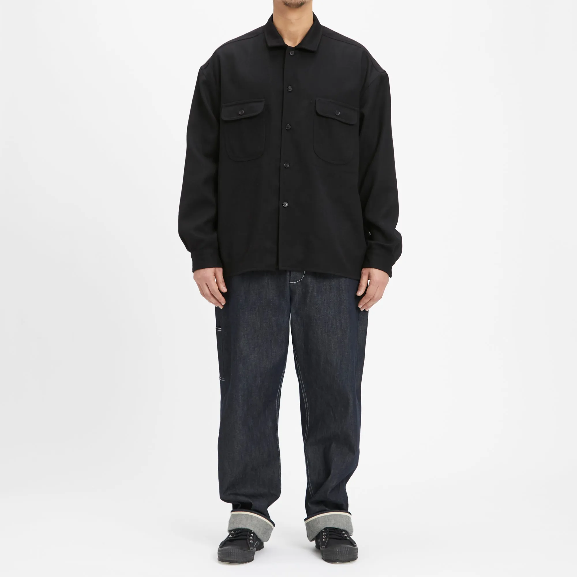 Park Shirt/Jacket - Black Wool sold by S.K. Manor Hill product image thumbnail 2