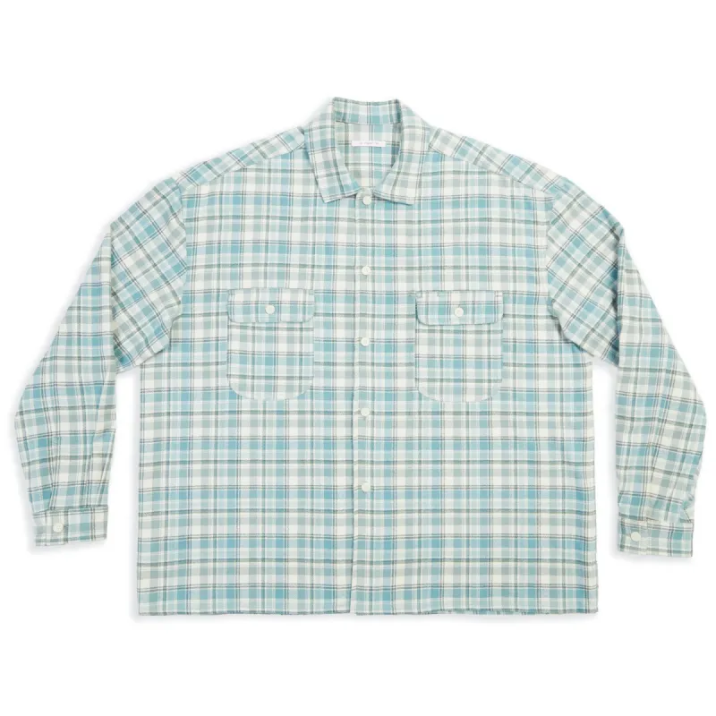 Park Shirt/Jacket - Smoky Blue Plaid Organic Cotton sold by S.K. Manor Hill