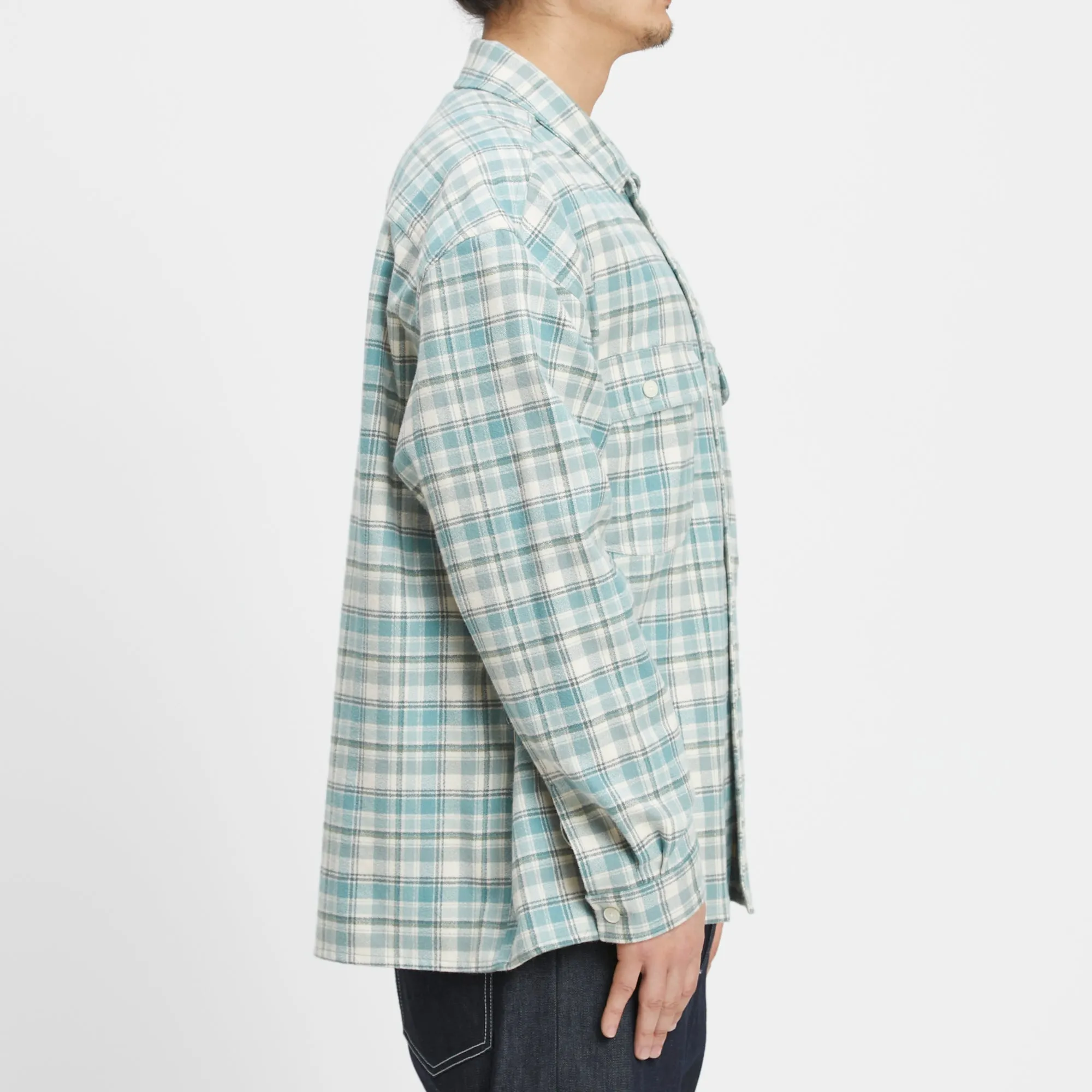 Park Shirt/Jacket - Smoky Blue Plaid Organic Cotton sold by S.K. Manor Hill product image thumbnail 4