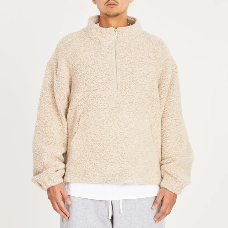 Half Zip Fleece - Beige/Pink Wool Pile sold by S.K. Manor Hill product image thumbnail 3