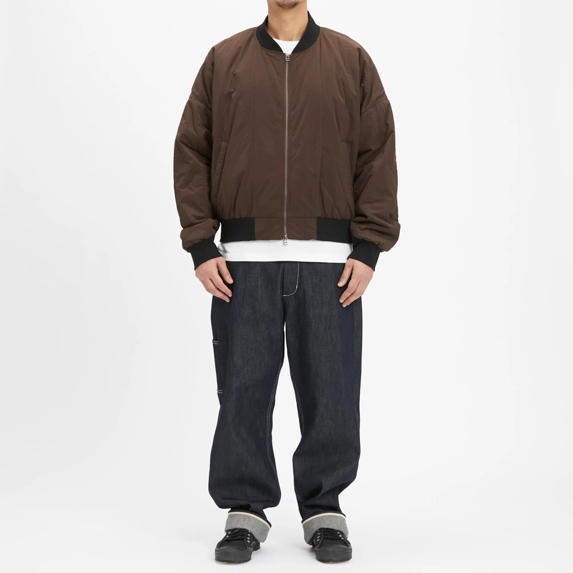 Reversible Bomber Jacket - Brown Quilted Recycled Nylon WR sold by S.K. Manor Hill product image thumbnail 2