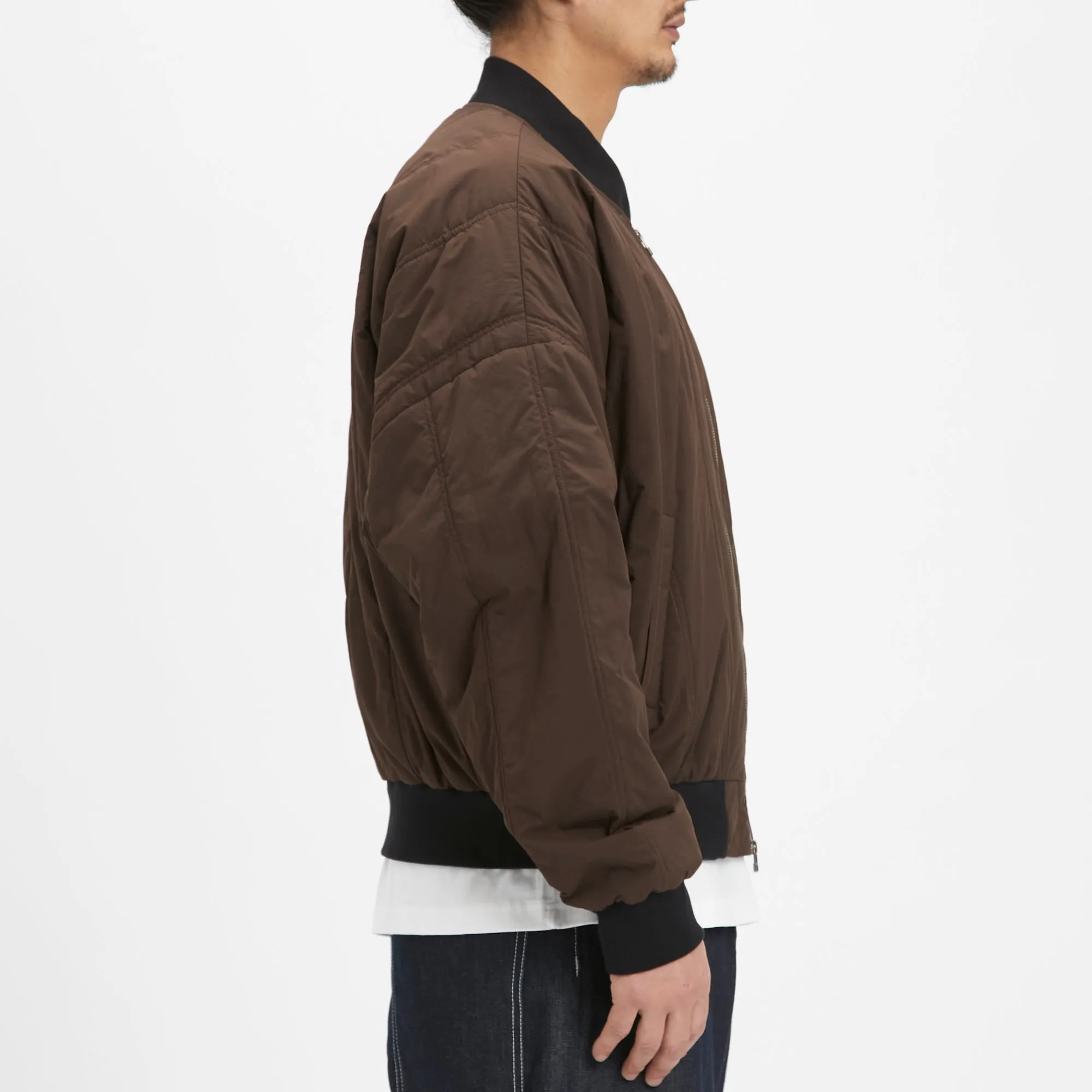 Reversible Bomber Jacket - Brown Quilted Recycled Nylon WR sold by S.K. Manor Hill product image thumbnail 4