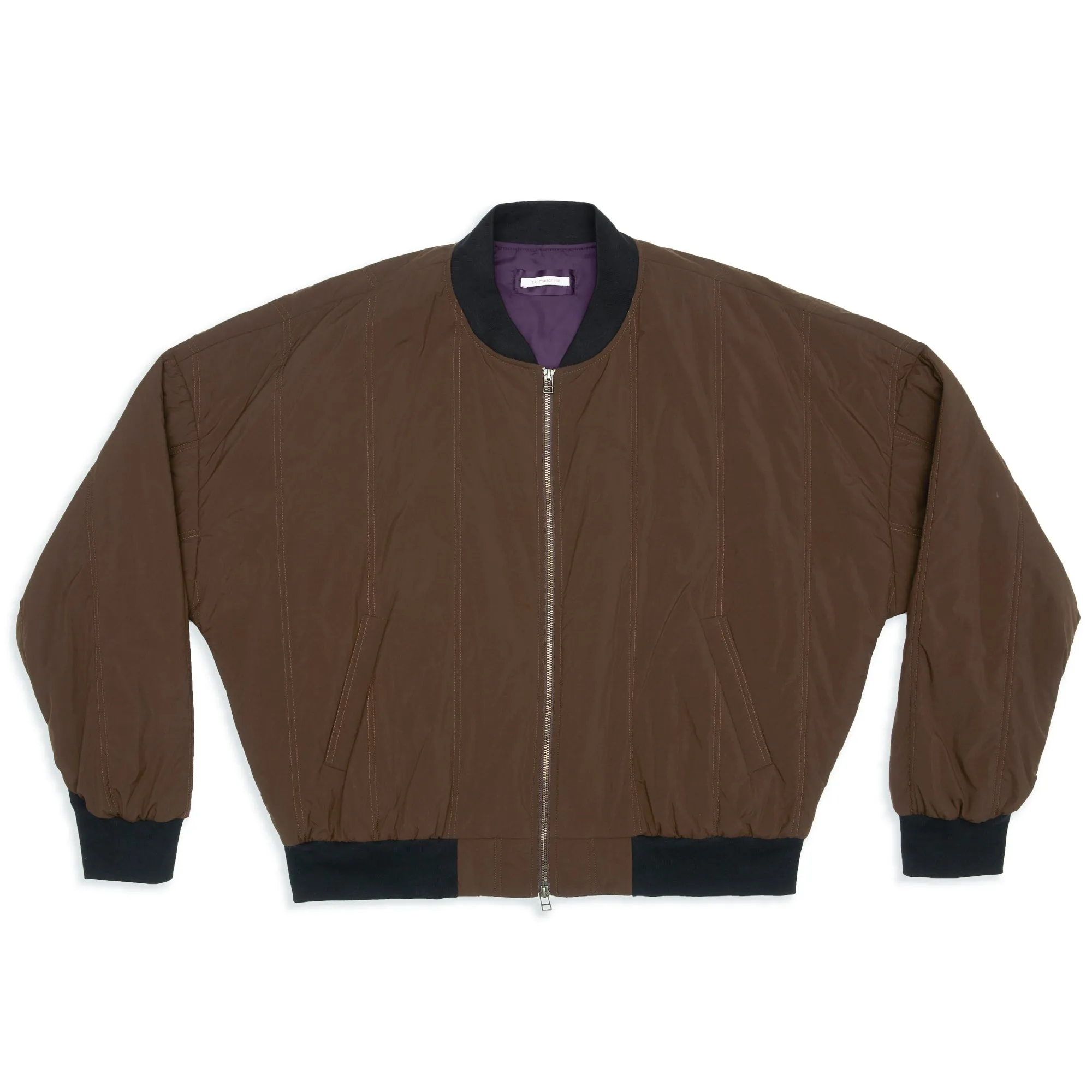Reversible Bomber Jacket - Brown Quilted Recycled Nylon WR sold by S.K. Manor Hill