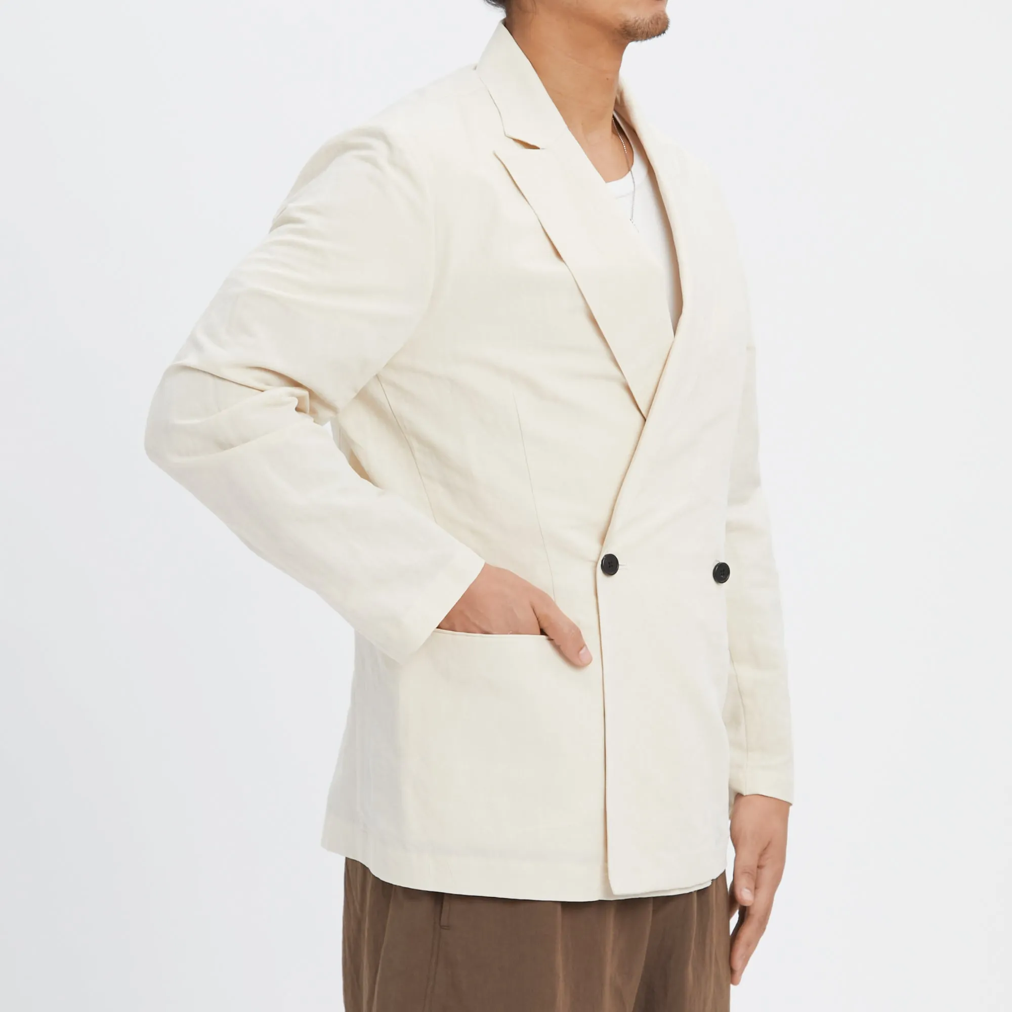 Darwin Blazer - Bone Linen / Cotton sold by S.K. Manor Hill product image thumbnail 5