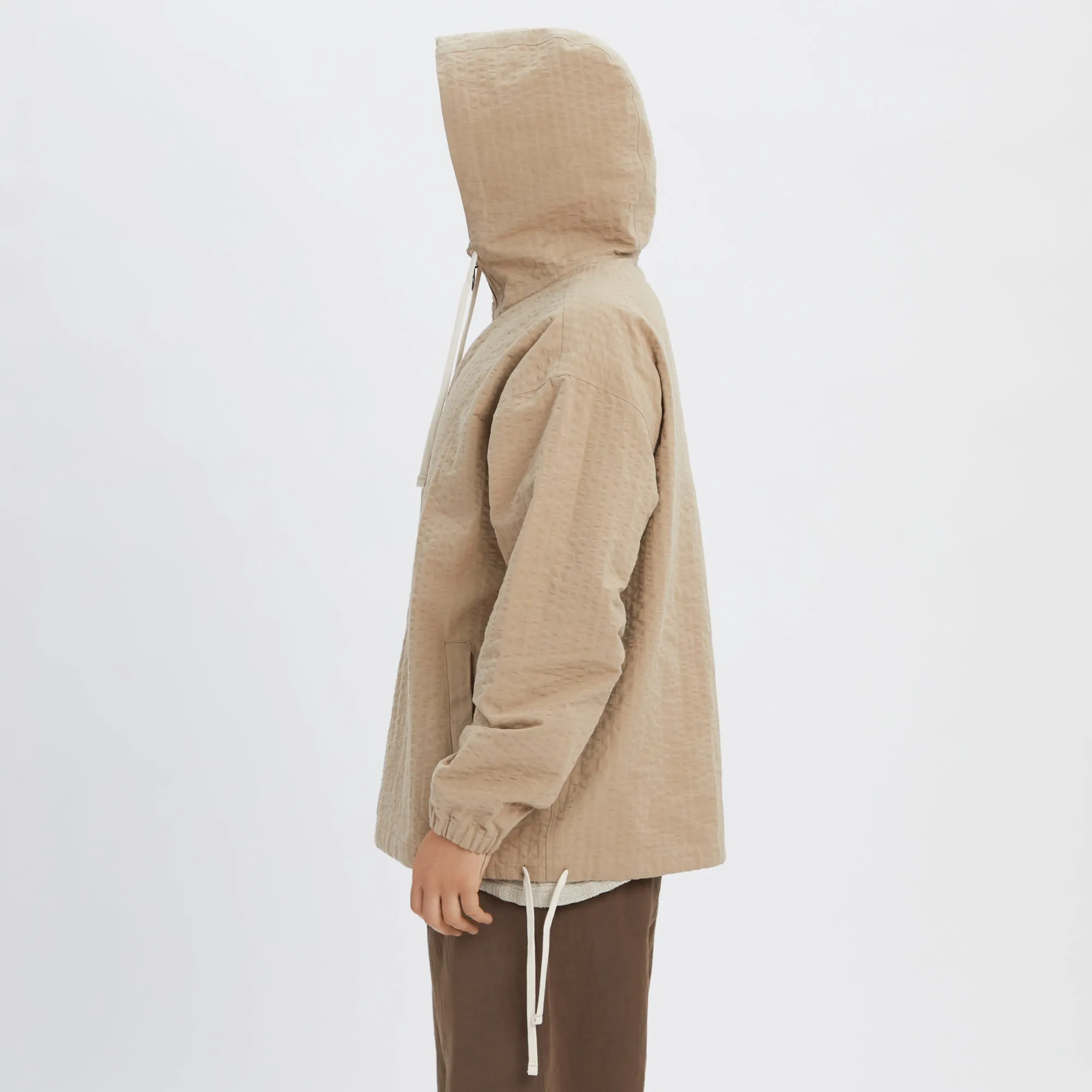 Pod Pullover Jacket - Tan Puckered Cotton sold by S.K. Manor Hill product image thumbnail 4