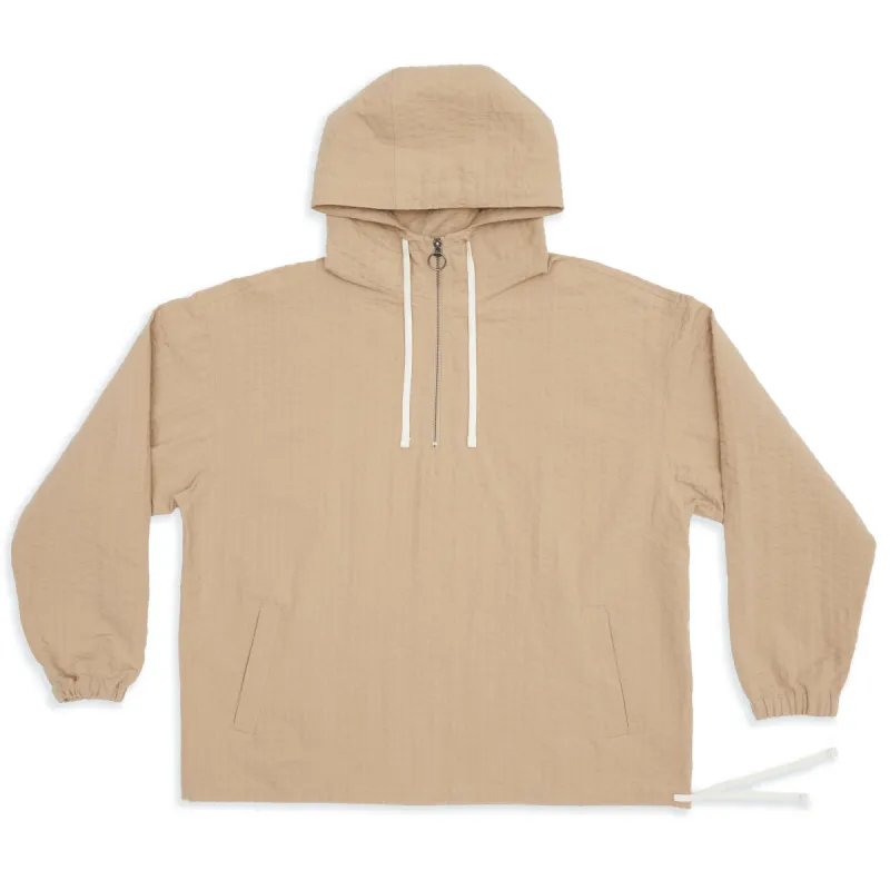 Pod Pullover Jacket - Tan Puckered Cotton sold by S.K. Manor Hill