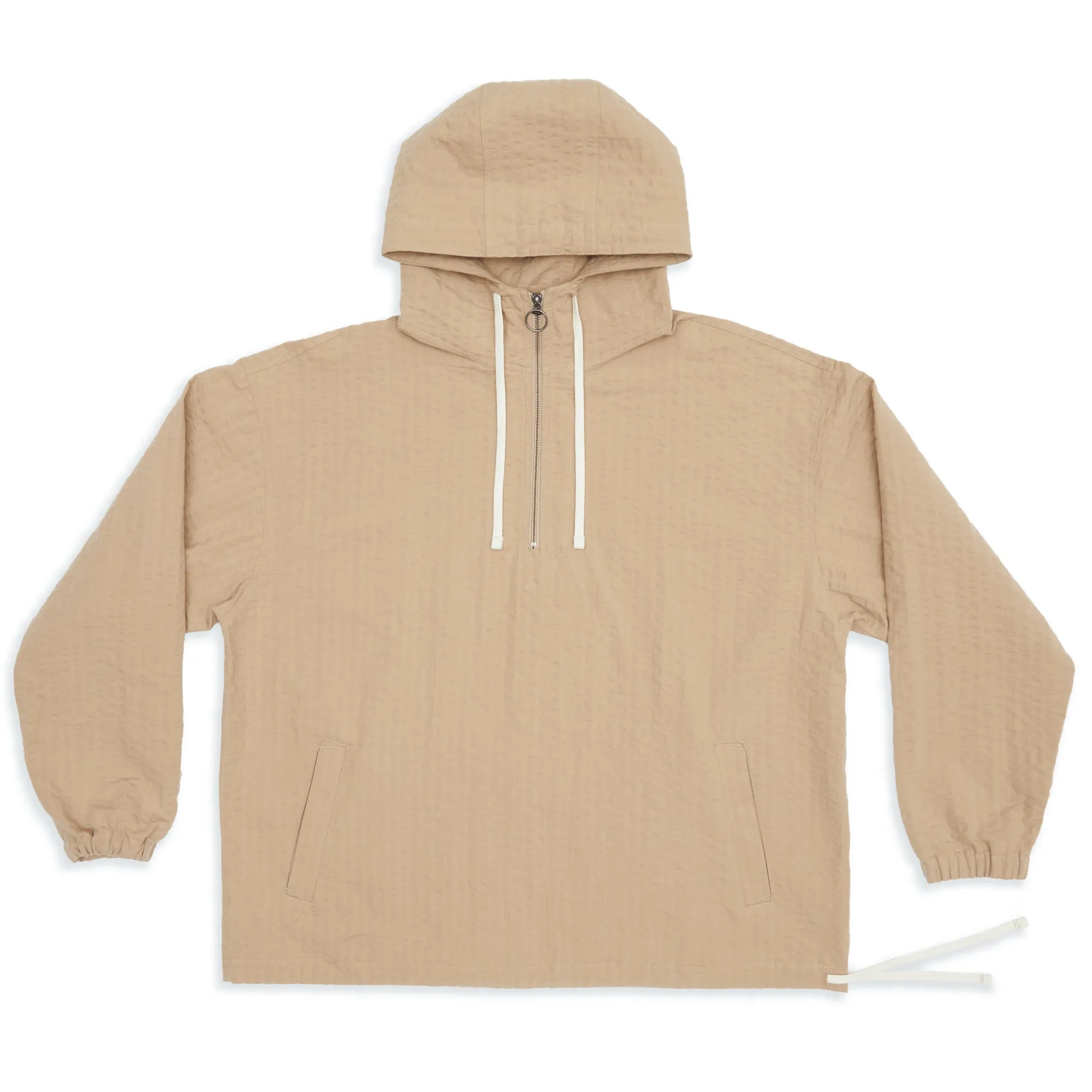 Pod Pullover Jacket - Tan Puckered Cotton sold by S.K. Manor Hill
