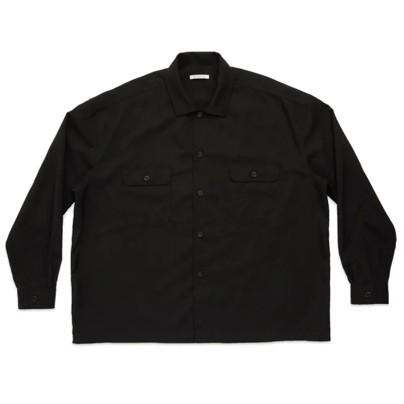 Park Shirt/Jacket - Black Tropical Wool sold by S.K. Manor Hill