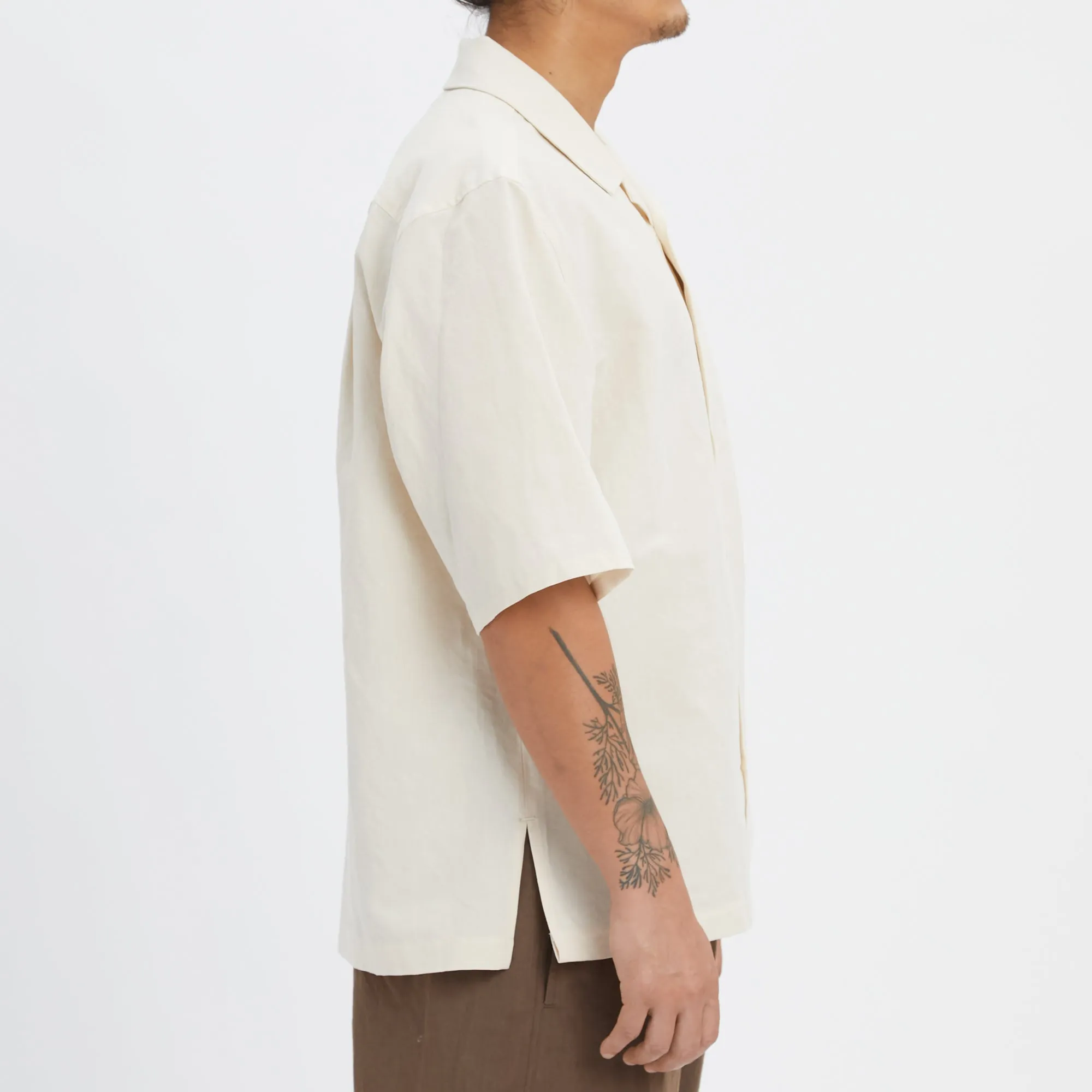 Aloha Shirt - Bone Linen / Cotton sold by S.K. Manor Hill product image thumbnail 4
