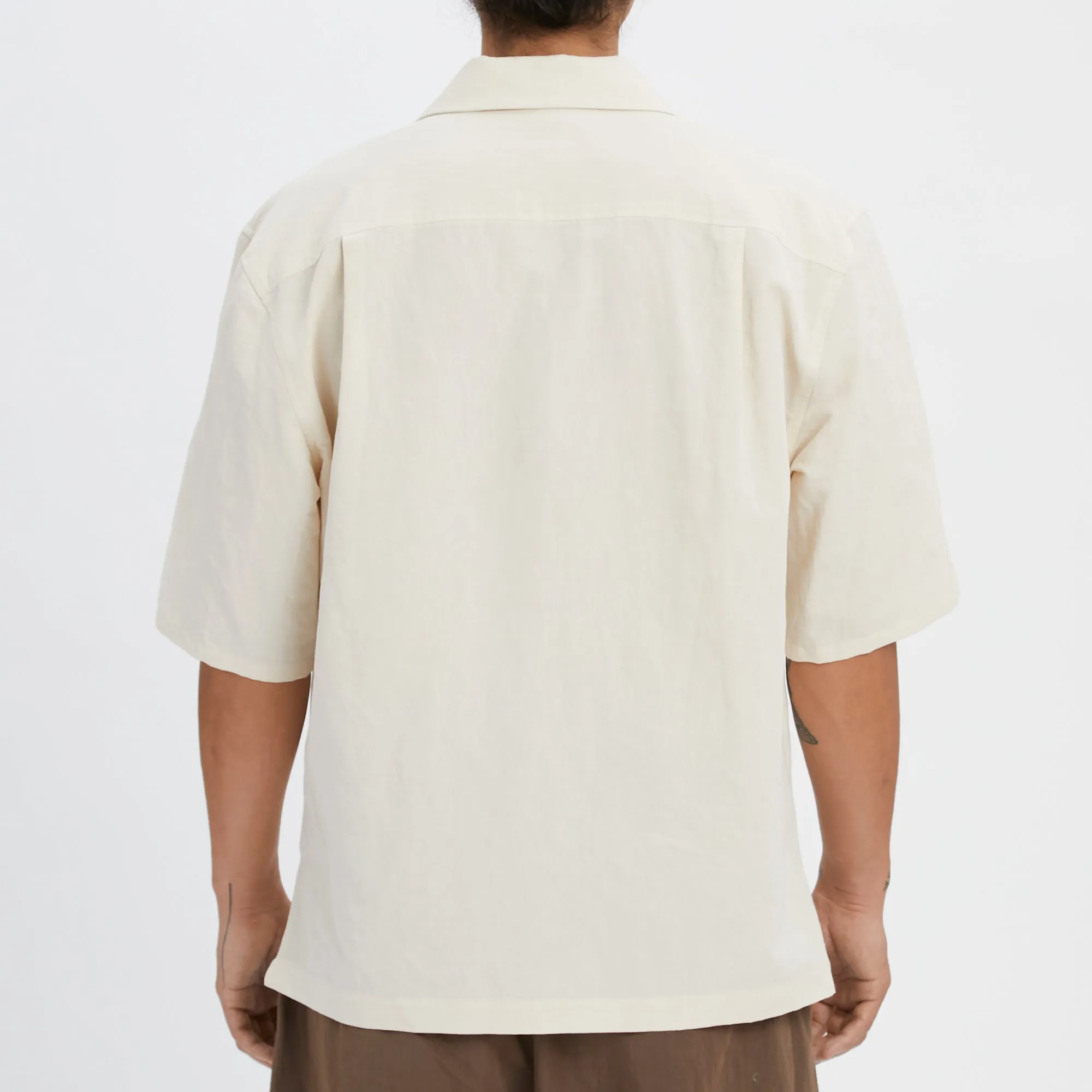 Aloha Shirt - Bone Linen / Cotton sold by S.K. Manor Hill product image thumbnail 5
