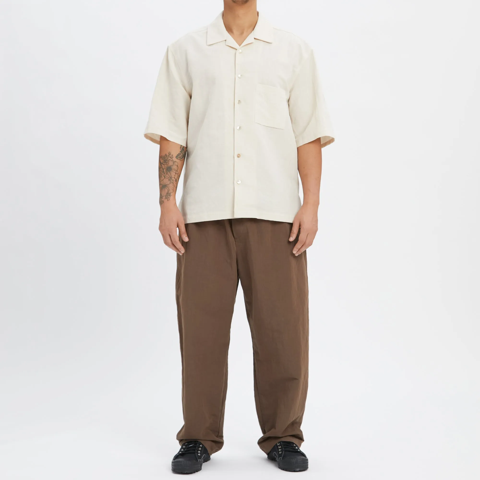 Aloha Shirt - Bone Linen / Cotton sold by S.K. Manor Hill product image thumbnail 2