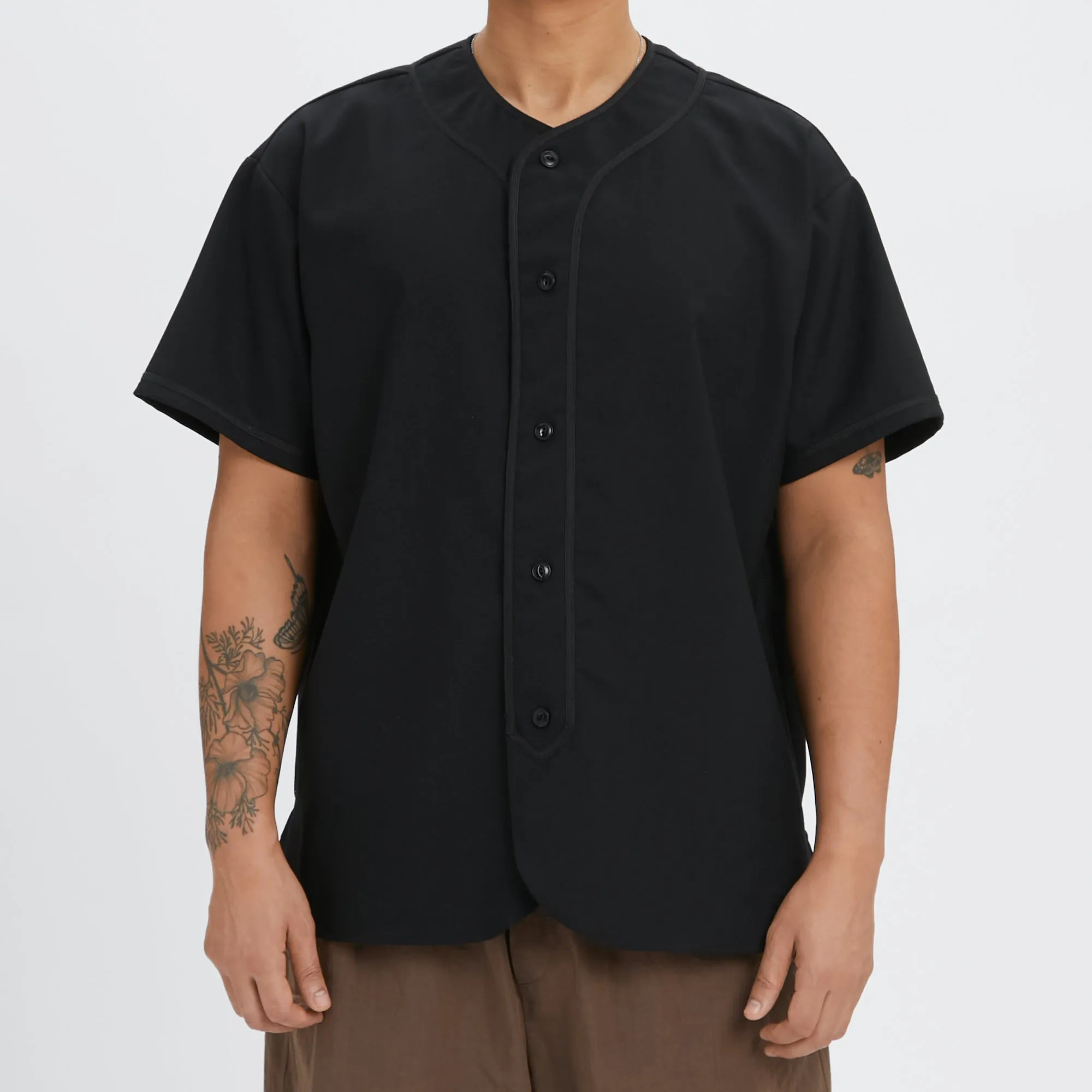 Baseball Shirt - Black Tropical Wool sold by S.K. Manor Hill product image thumbnail 3