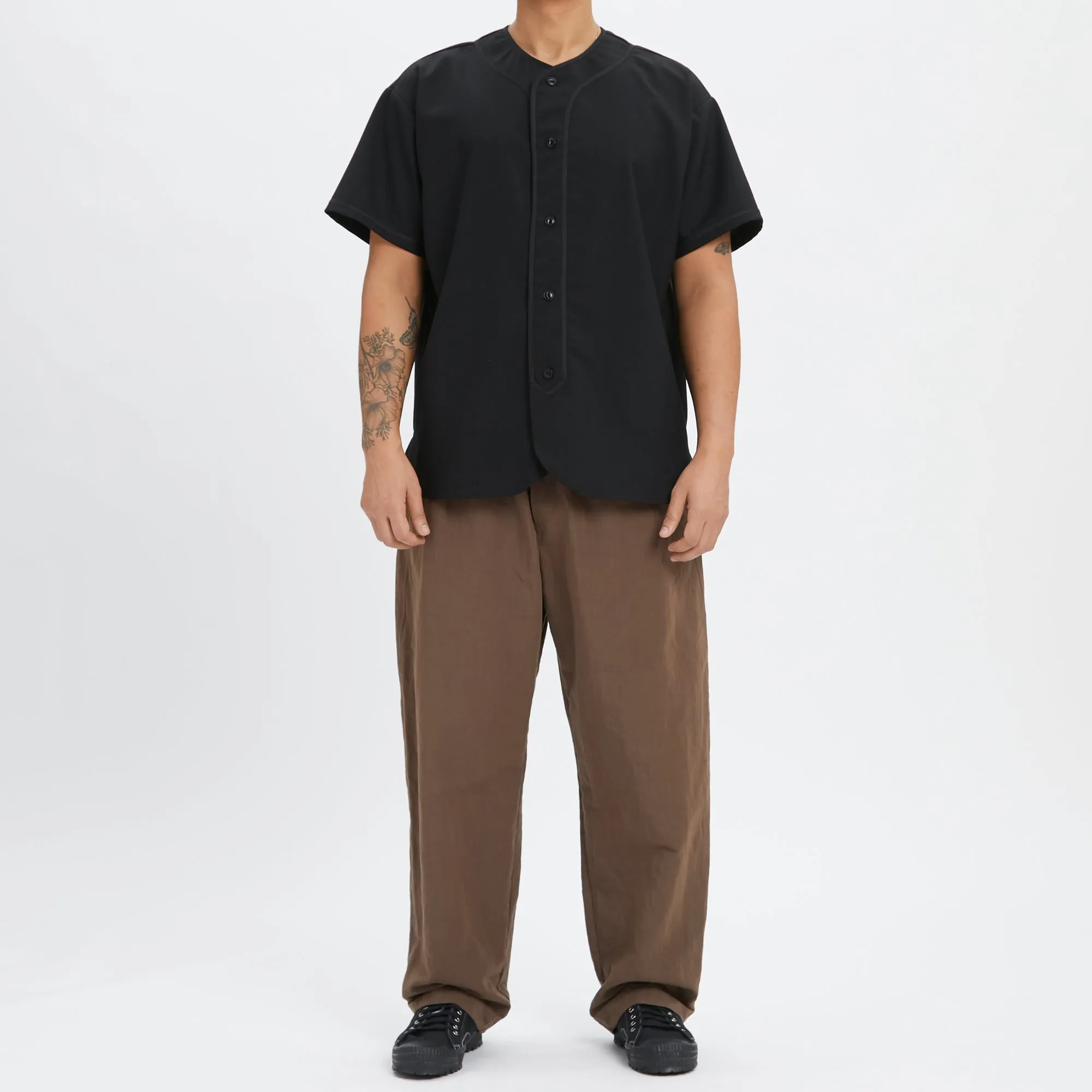 Baseball Shirt - Black Tropical Wool sold by S.K. Manor Hill product image thumbnail 2