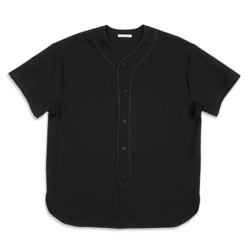 Baseball Shirt - Black Tropical Wool sold by S.K. Manor Hill
