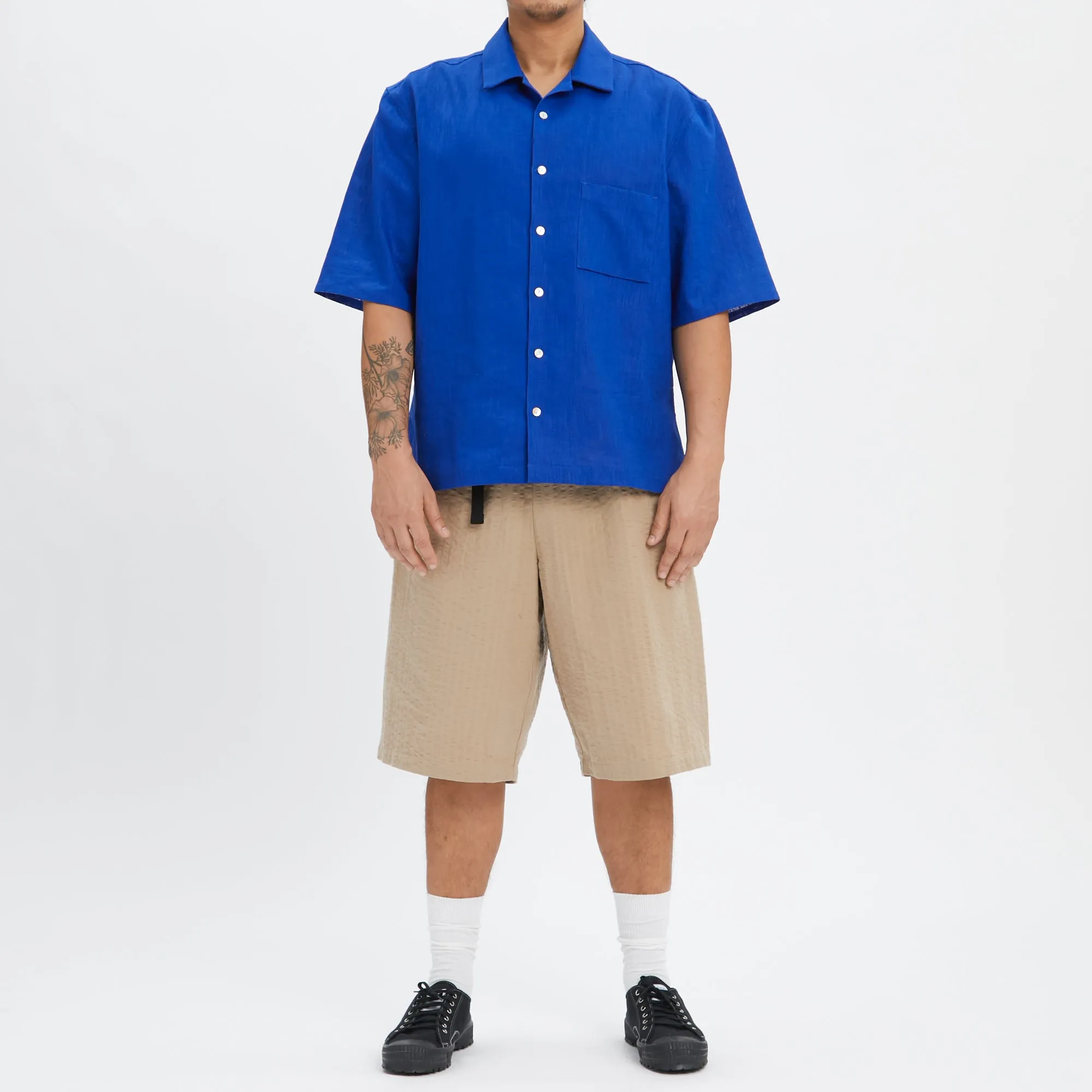 Palego Short - Tan Puckered Cotton sold by S.K. Manor Hill product image thumbnail 2