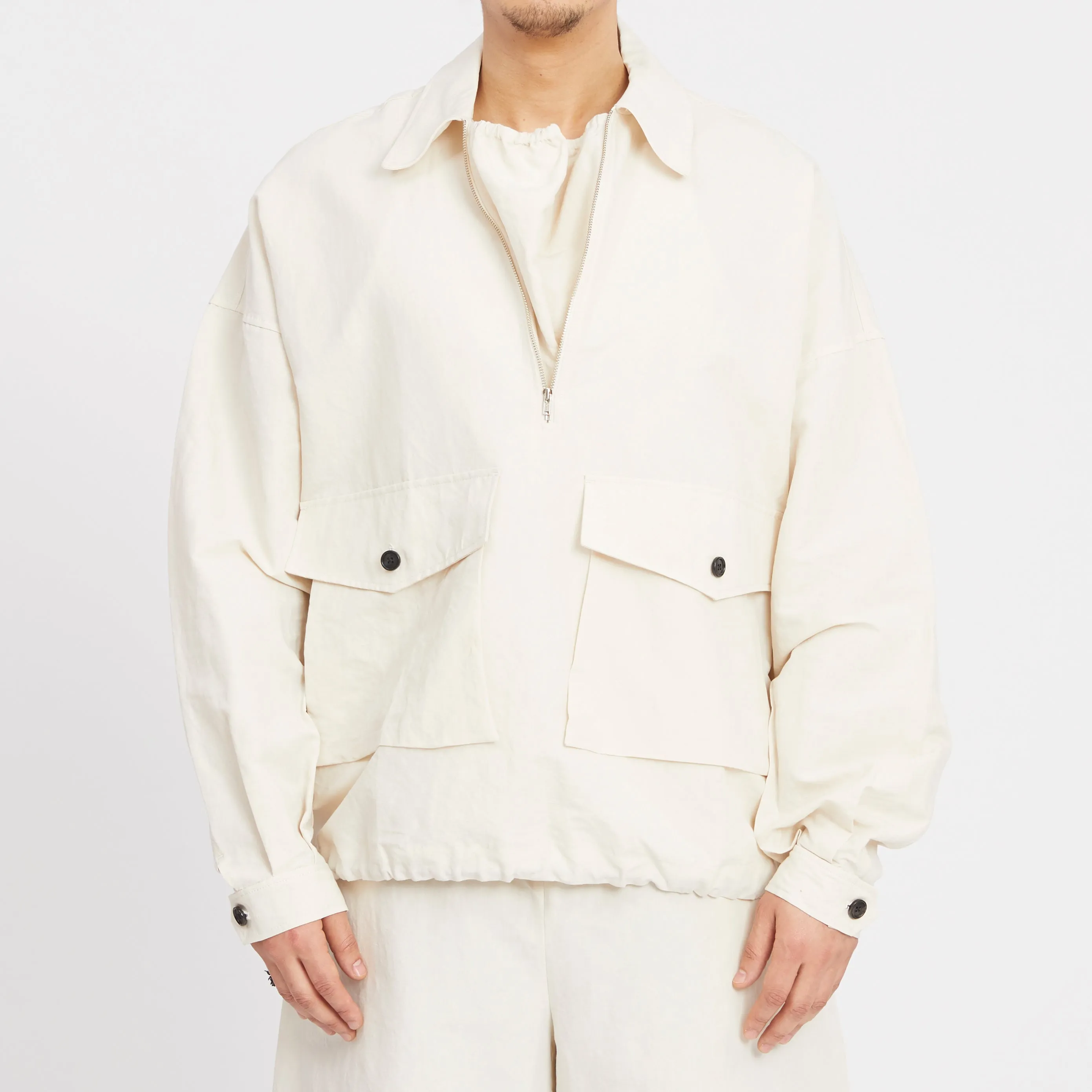Skiff Pullover Jacket - Bone Linen/Cotton sold by S.K. Manor Hill product image thumbnail 4