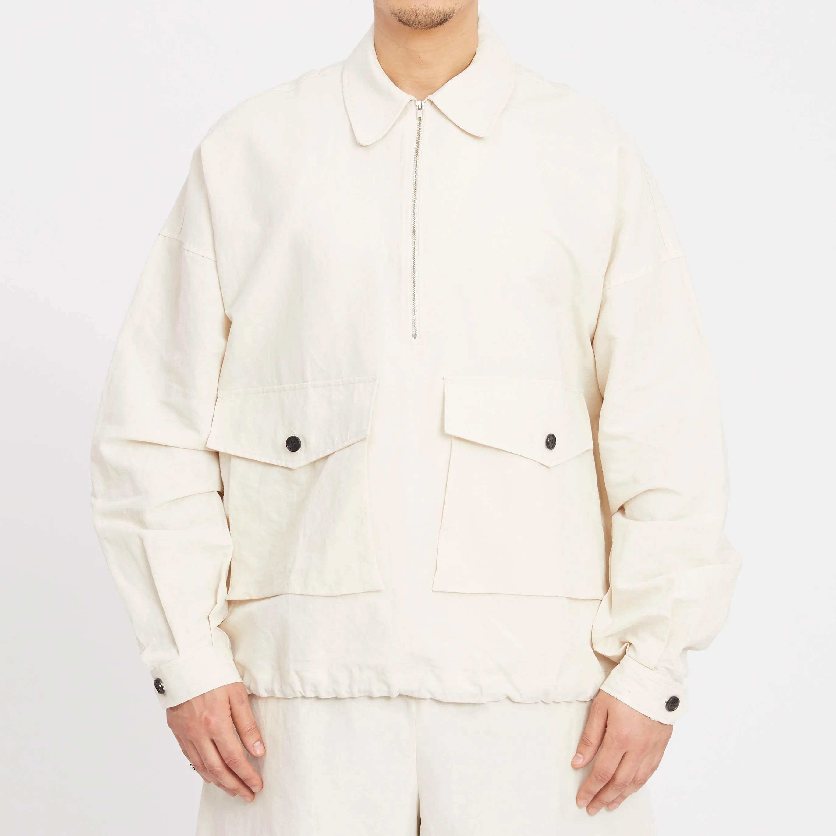 Skiff Pullover Jacket - Bone Linen/Cotton sold by S.K. Manor Hill product image thumbnail 3