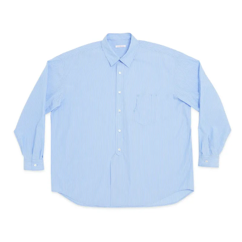 Savant Shirt - Blue & White Striped Cotton made by S.K. Manor Hill