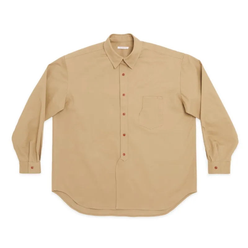 Savant Shirt - Organic Cotton Khaki Twill made by S.K. Manor Hill