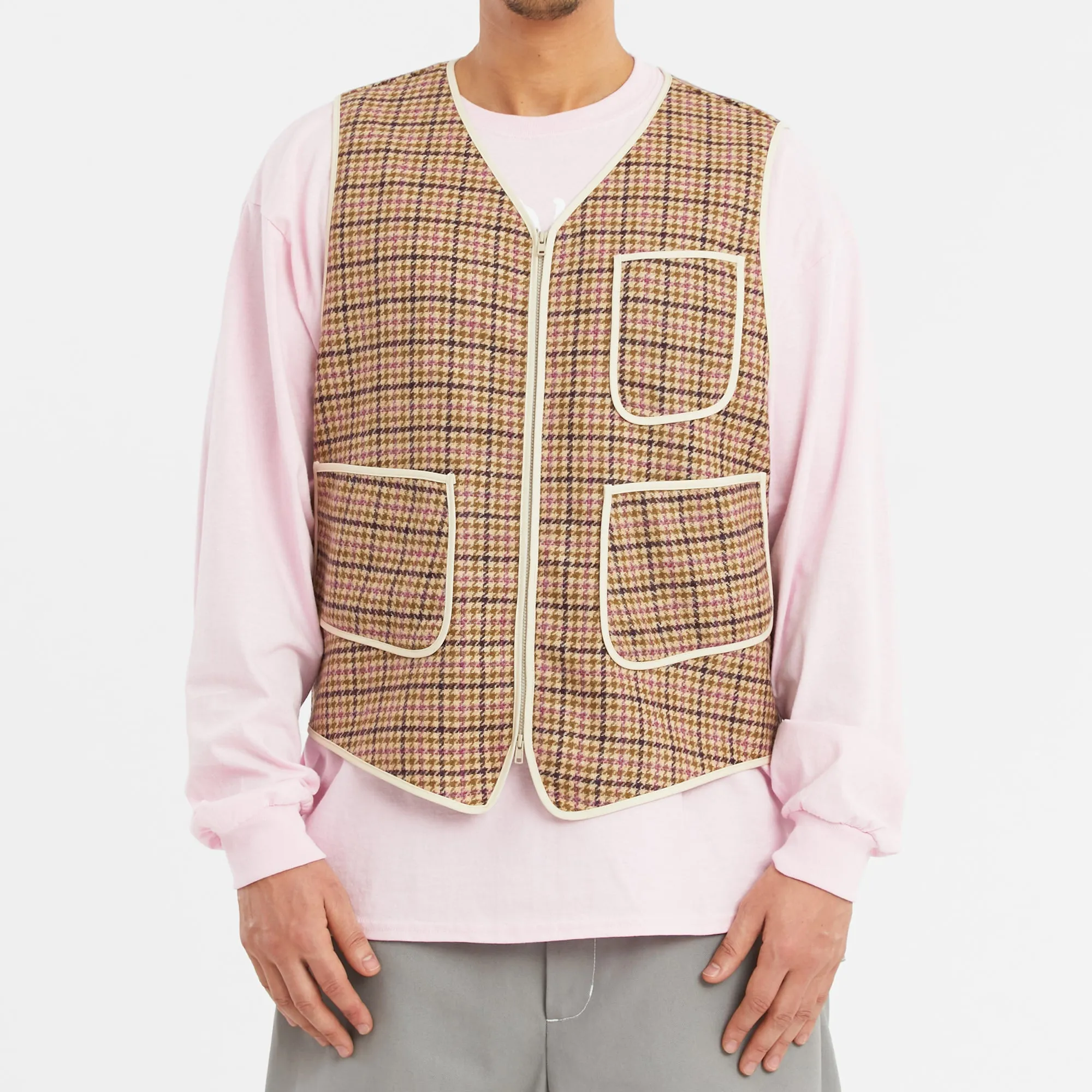 Yukon Vest - MOON Tan & Purple Plaid Tweed Wool sold by S.K. Manor Hill product image thumbnail 3