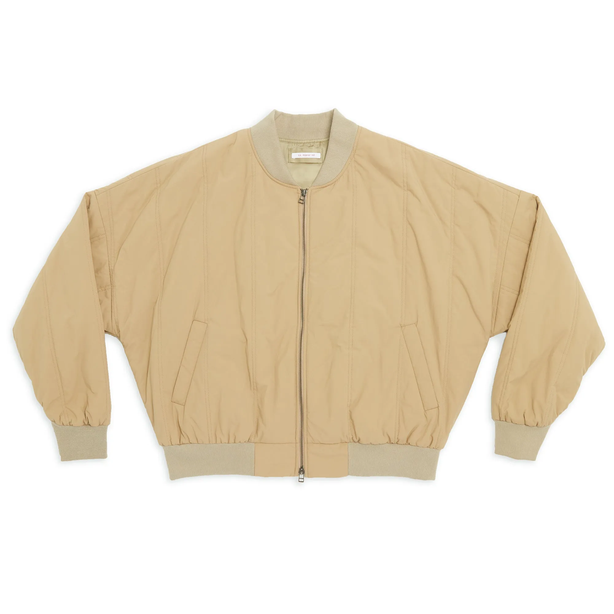 Reversible Bomber Jacket - Tan Quilted Recycled Nylon WR sold by S.K. Manor Hill