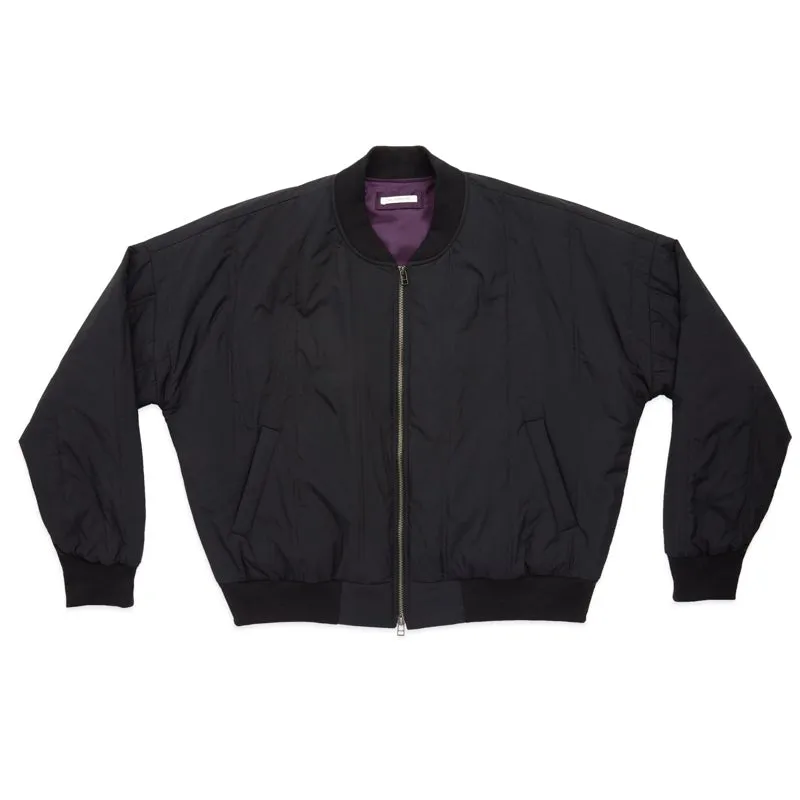 Reversible Bomber Jacket - Black Quilted Recycled Nylon WR sold by S.K. Manor Hill