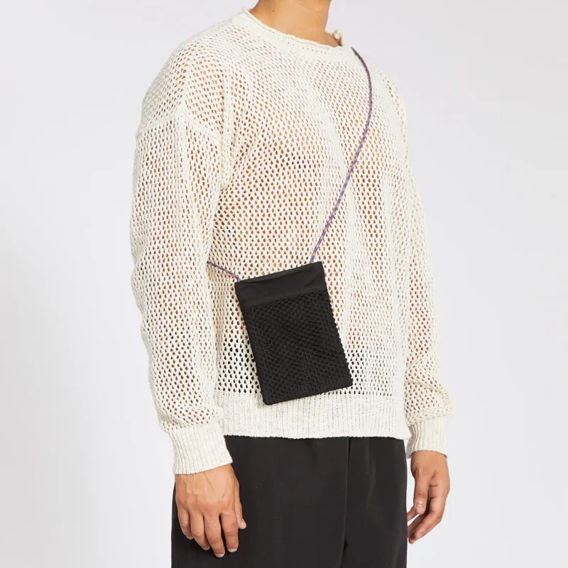 Satchel Necklace - Black Coated Linen/Cotton sold by S.K. Manor Hill product image thumbnail 4