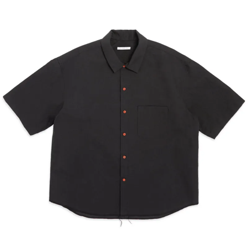 Sage Shirt - Black Coated Linen Cotton made by S.K. Manor Hill
