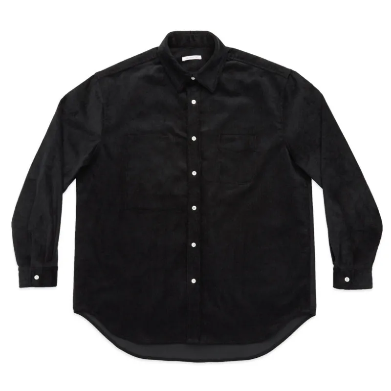 Dexter Shirt - Black Thin Wale Cotton Corduroy sold by S.K. Manor Hill
