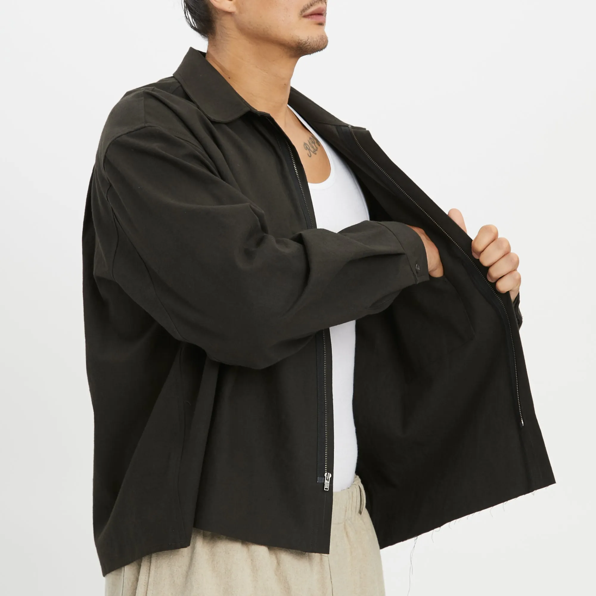 Mechanic Shirt/Jacket - Antique Black Linen / Cotton sold by S.K. Manor Hill product image thumbnail 5