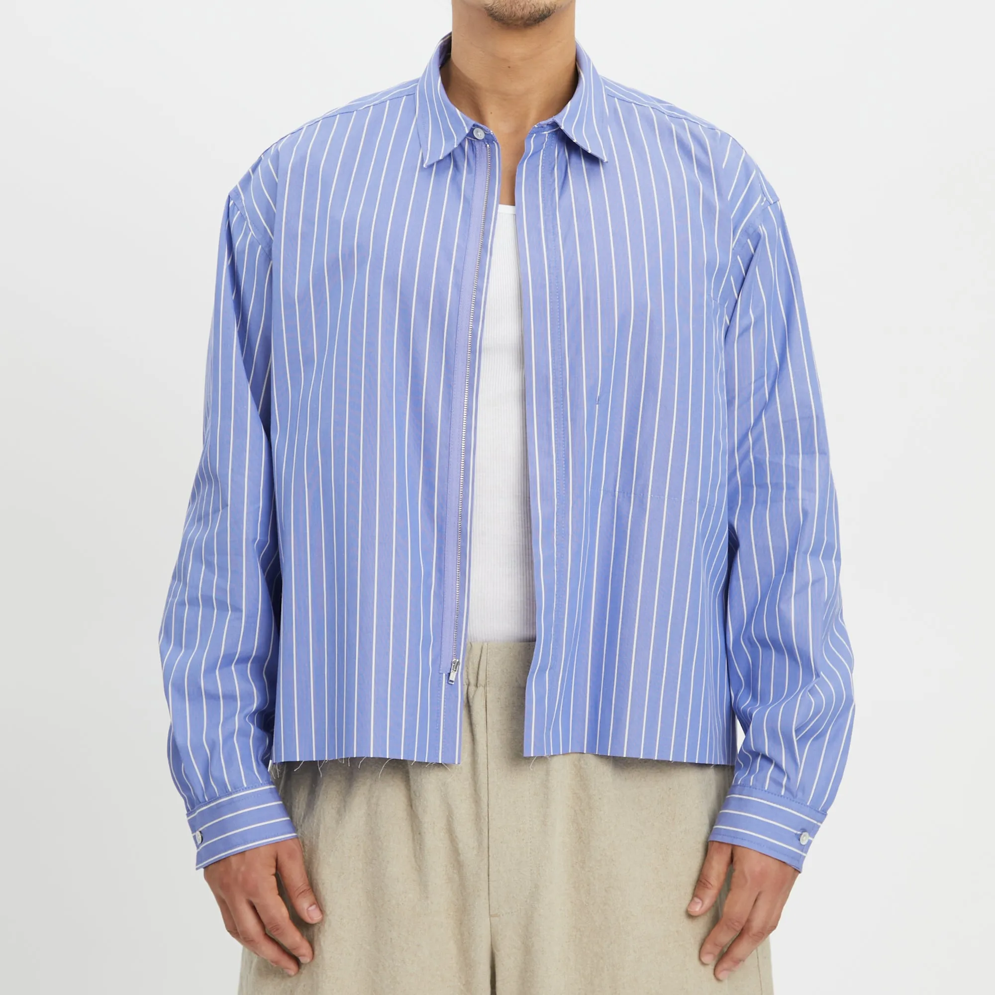 Mechanic Shirt/Jacket - Blue w/ White Stripes Cotton sold by S.K. Manor Hill product image thumbnail 4