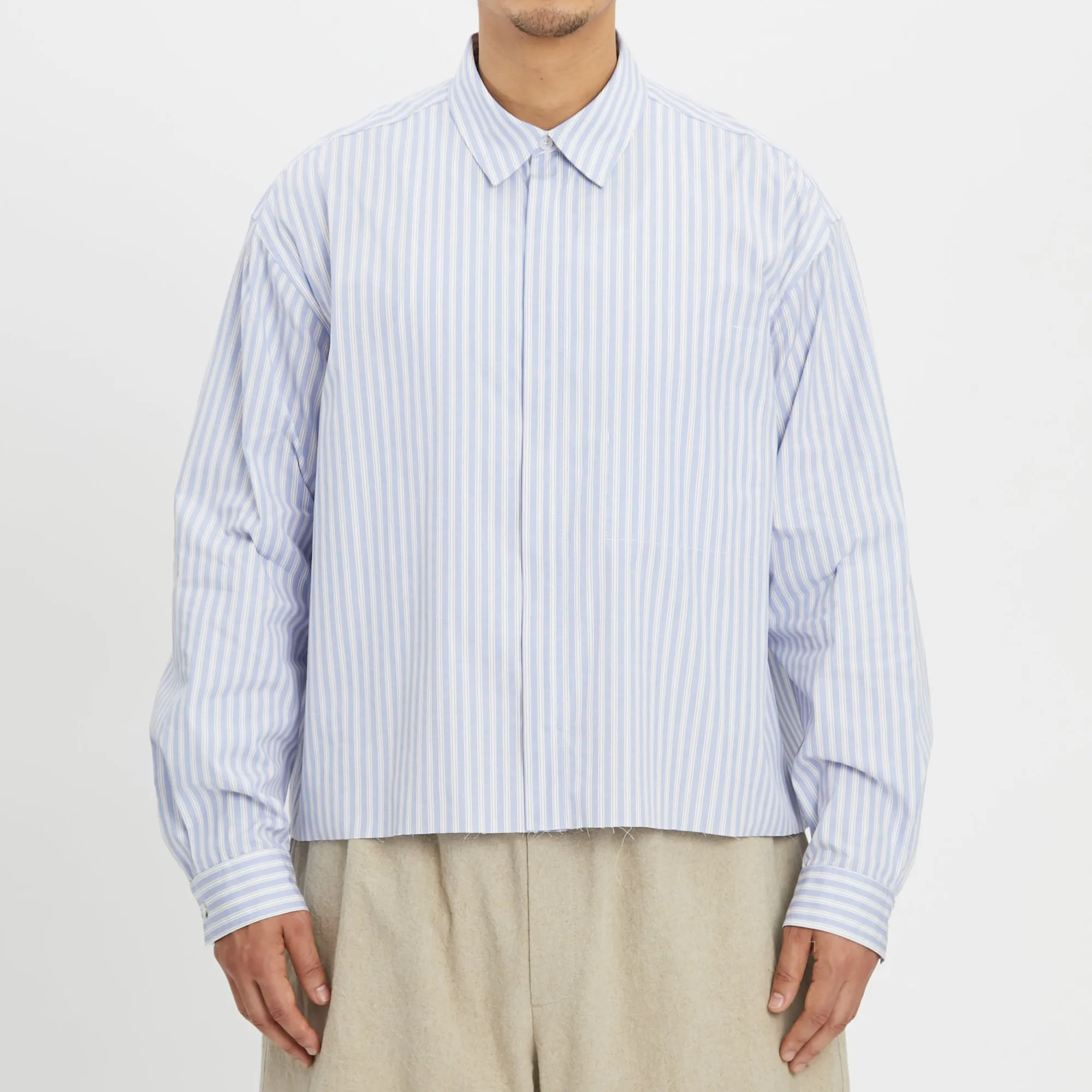 Mechanic Shirt/Jacket - Light Blue & Burgundy Striped Cotton sold by S.K. Manor Hill product image thumbnail 3