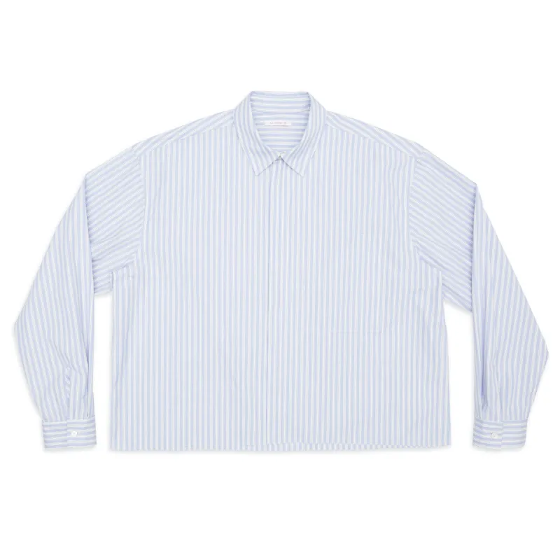 Mechanic Shirt/Jacket - Light Blue & Burgundy Striped Cotton sold by S.K. Manor Hill